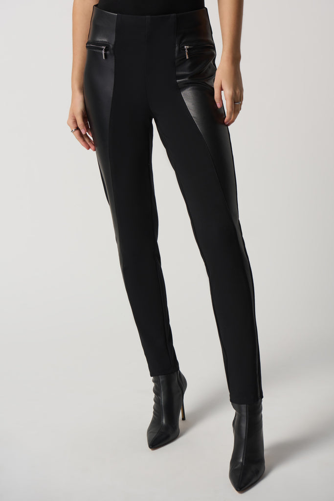 Faux-Leather Panel Leggings