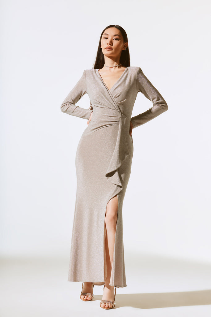 Joseph Ribkoff Long Sleeve Wrap Gown | Popi's Place Joseph Ribkoff Long Sleeve Wrap Gown | Popi's Place