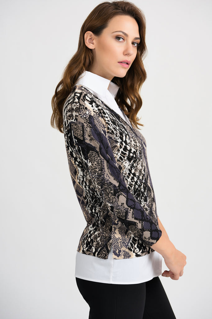 Python Knit with Shirt Collar