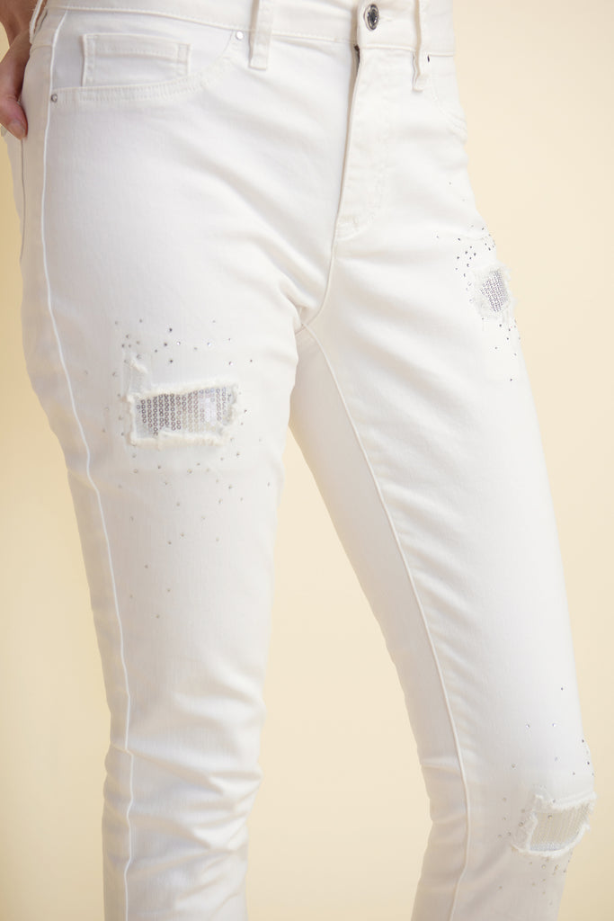 Sequin Patch Detail Jeans