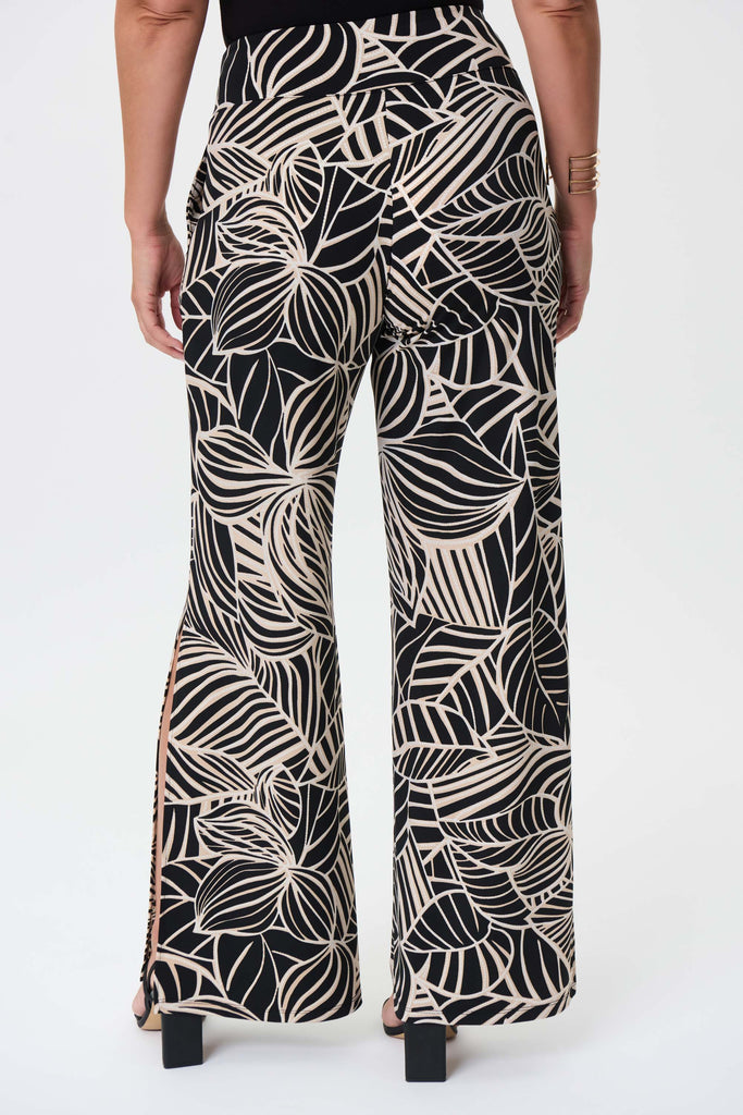 Tropical Print Wide-Leg Pants