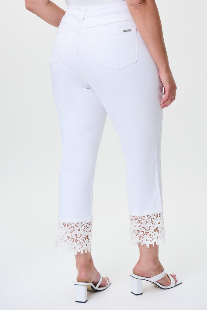 Straight Cropped Jeans with Lace