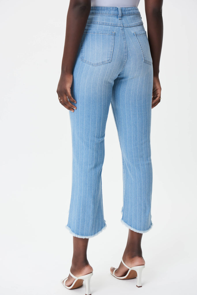 Light Wash Pinstripe Cropped Jeans