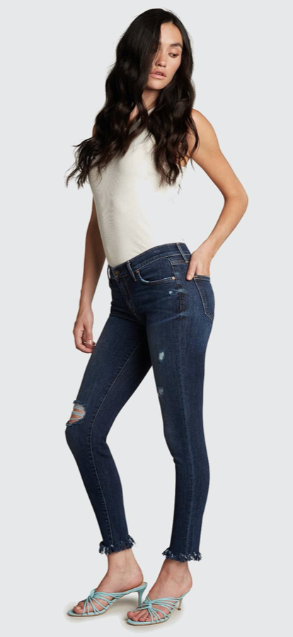 Mid Rise Skinny Leg with Fray Detail
