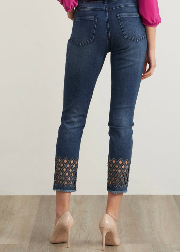 Diamond Cut-Out Cropped Jeans