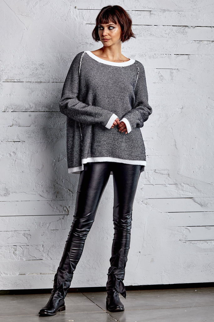 Black & White Tweed Sweater