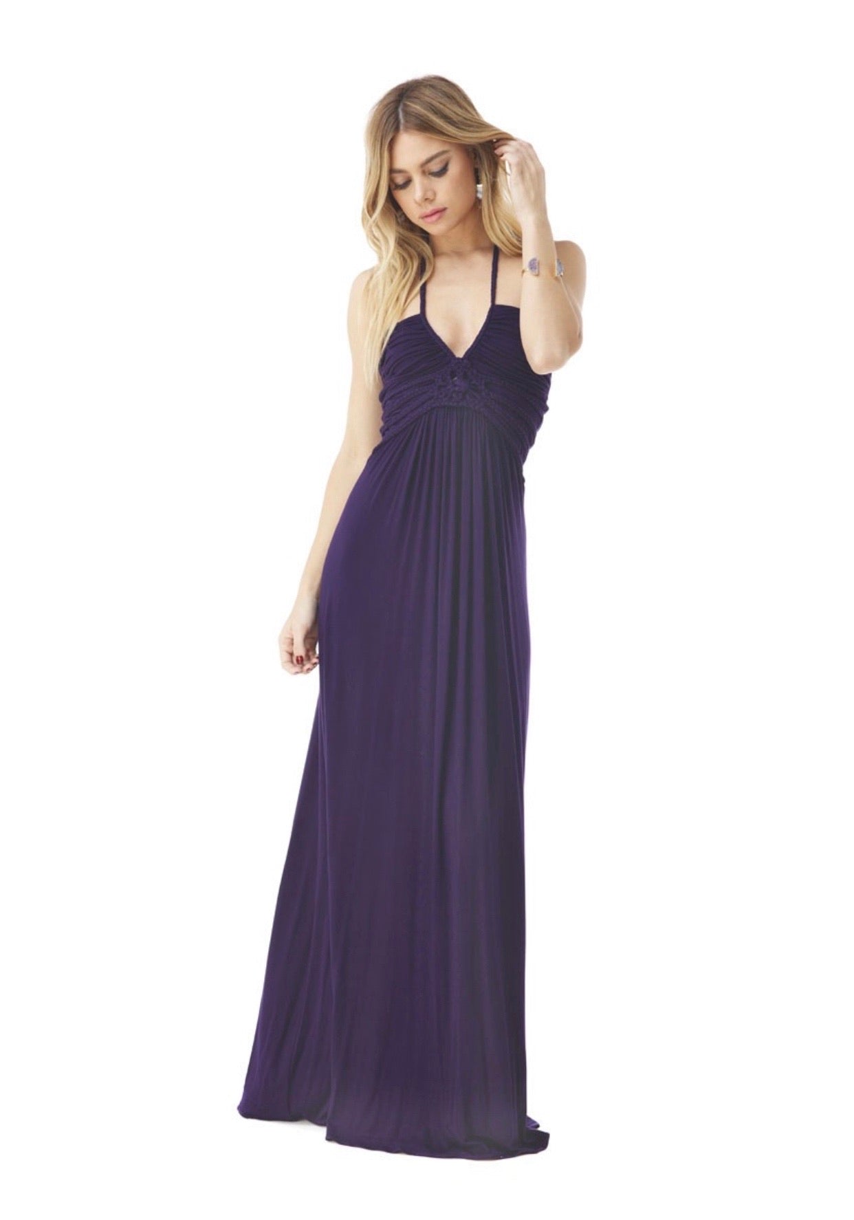 braided halter maxi dress Floral dress