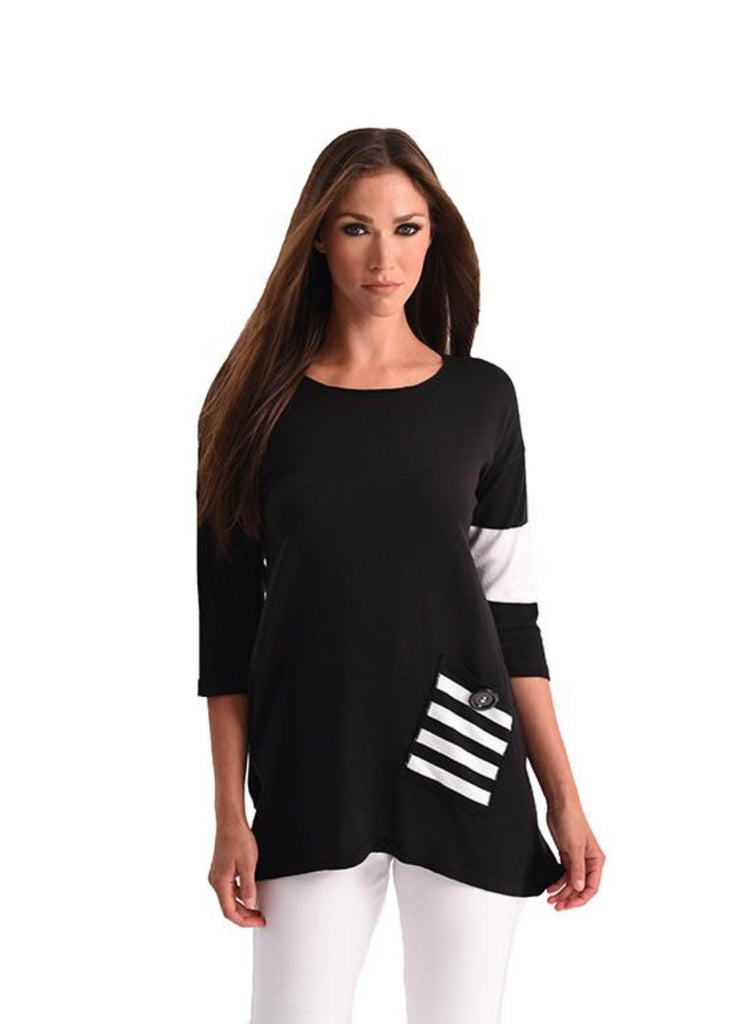 Stripe Pocket Flowy Tunic